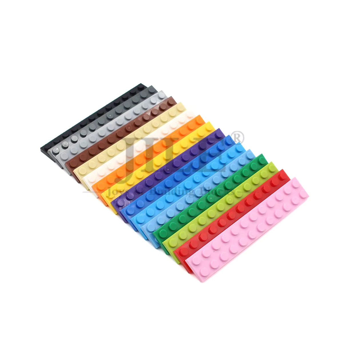 Jile Moc Ziegel 2445 Platte 2x12 Bausteine Set, 10 Stück, Bunt und Schwarz, DIY Bauen Kompatibel Montage Spielzeug - Bild 2