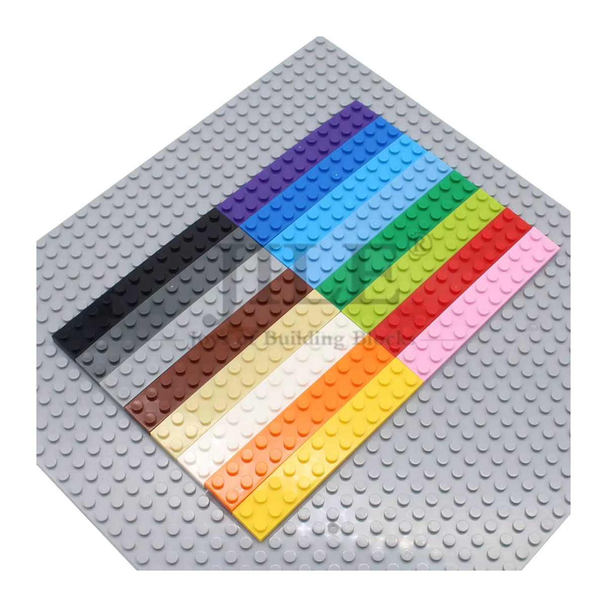 Jile Moc Ziegel 2445 Platte 2x12 Bausteine Set, 10 Stück, Bunt und Schwarz, DIY Bauen Kompatibel Montage Spielzeug - Bild 3