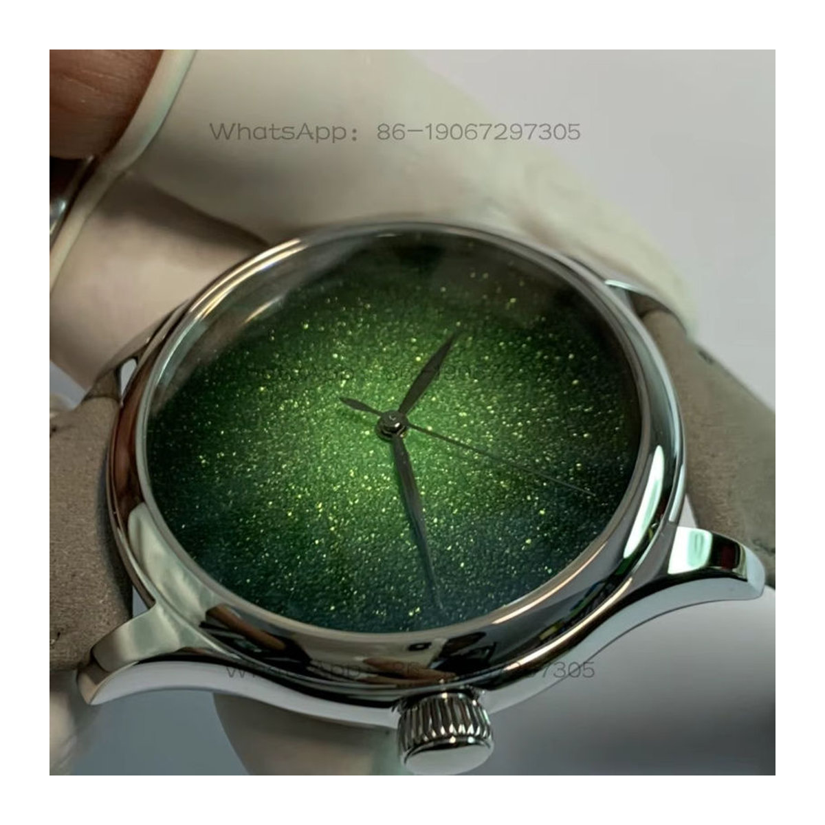 JILIAN Herren Mechanische Uhr im Buch-Design mit Emaille-Oberfläche in Grün - Bild 6