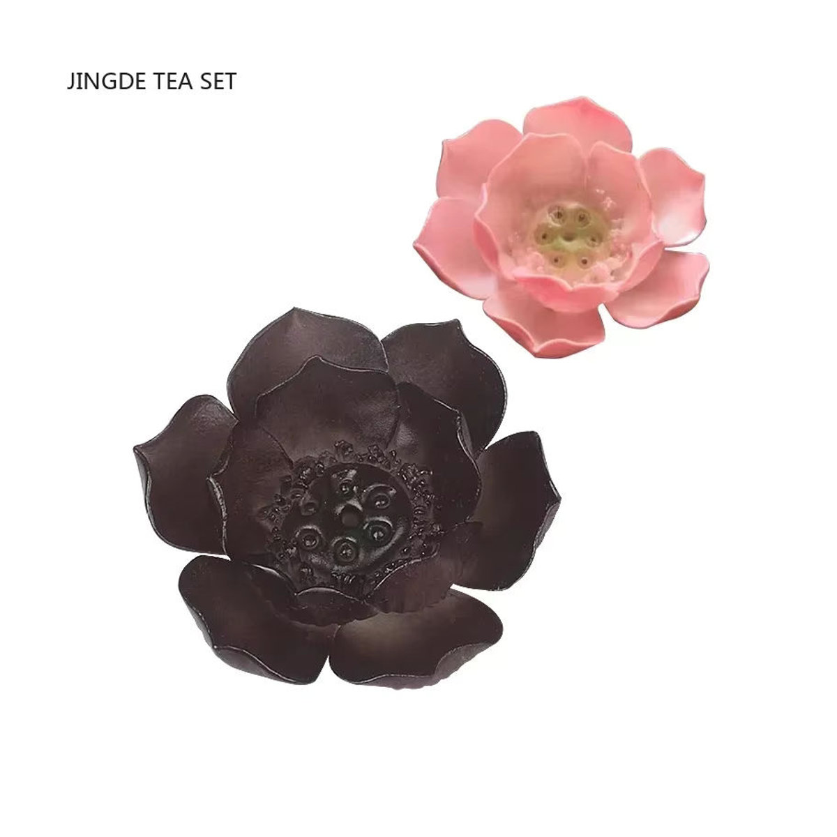 JINGDE TEA SET Keramik Tee-Zubehör mit Farbwechsel und floralem Blumenmuster als dekorative Tier-Skulptur in Mehrfarbig - Bild 2