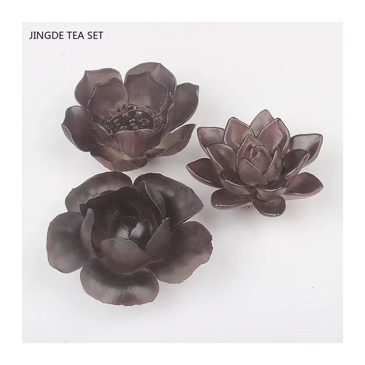 JINGDE TEA SET Keramik Tee-Zubehör mit Farbwechsel und floralem Blumenmuster als dekorative Tier-Skulptur in Mehrfarbig - Bild 4