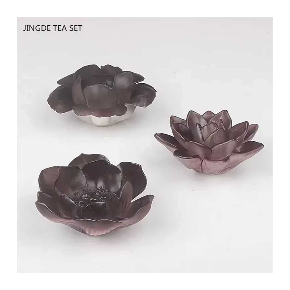 JINGDE TEA SET Keramik Tee-Zubehör mit Farbwechsel und floralem Blumenmuster als dekorative Tier-Skulptur in Mehrfarbig - Bild 5
