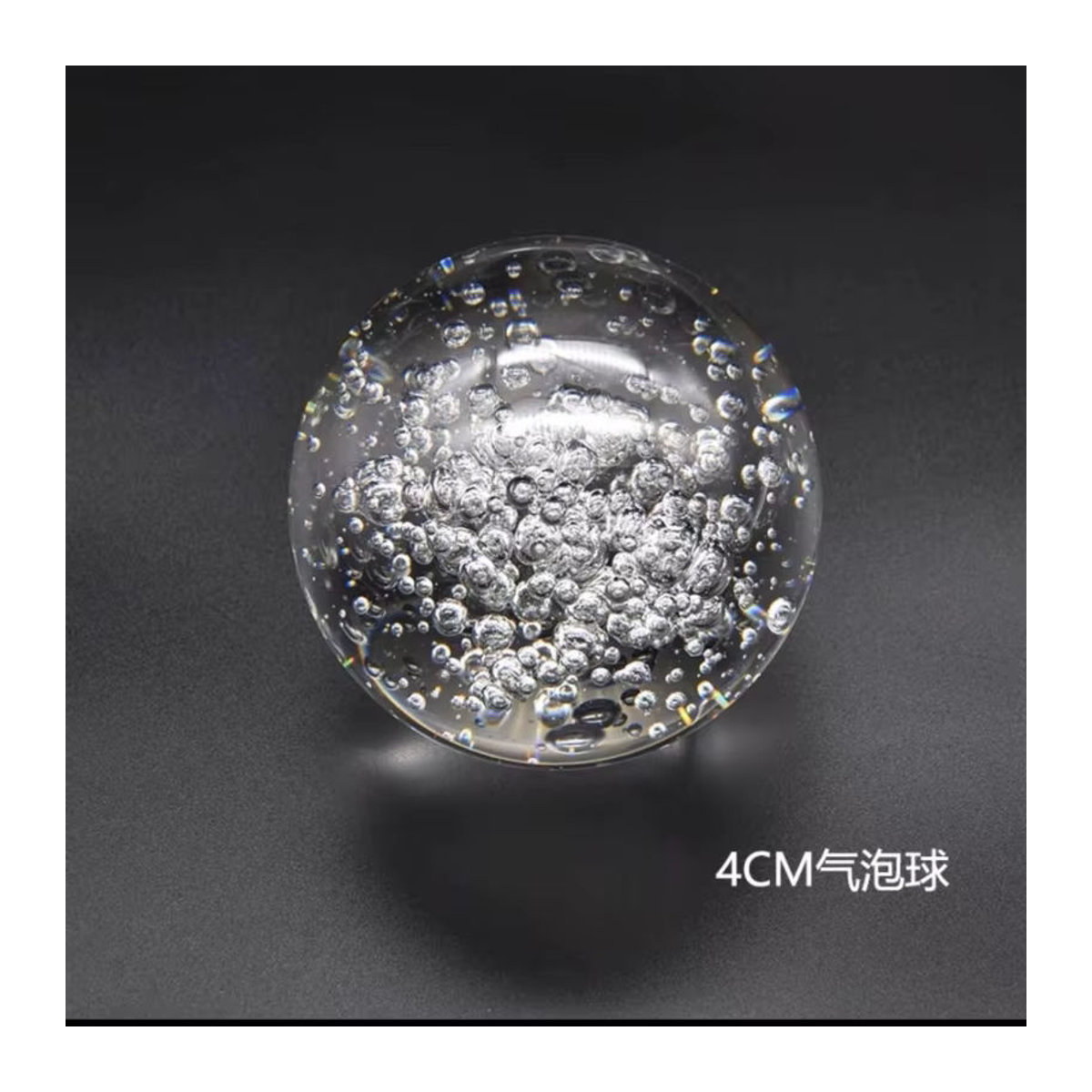 JingHanLu Kristallkugel aus Glas mit Blasen in Transparent, Feng Shui Glücksbringer zur Dekoration für dein Heim oder Büro - Bild 3