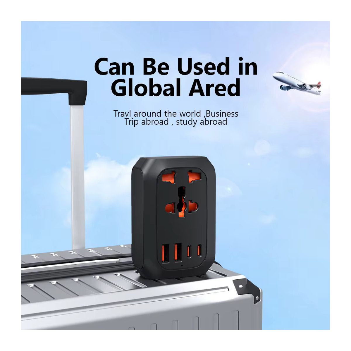 JINGMIN Universal Reiseadapter für EU, KR, CN, UK und US in Schwarz - Bild 5