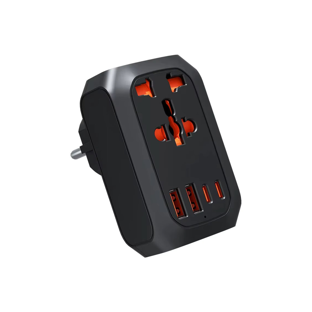 JINGMIN Universal Reiseadapter für EU, KR, CN, UK und US in Schwarz - Bild 7