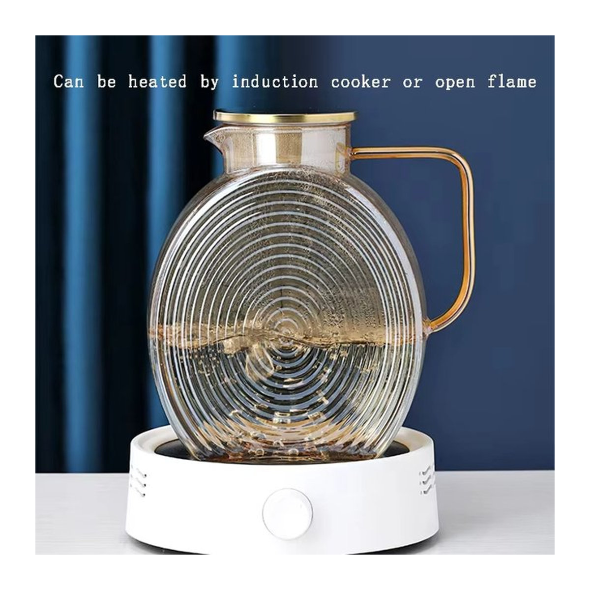 JIUAN Kühlschrankflaschen Set aus hitzebeständigem Glas in Braun, skandinavisches Design, 2,5 l pro Flasche - Bild 1