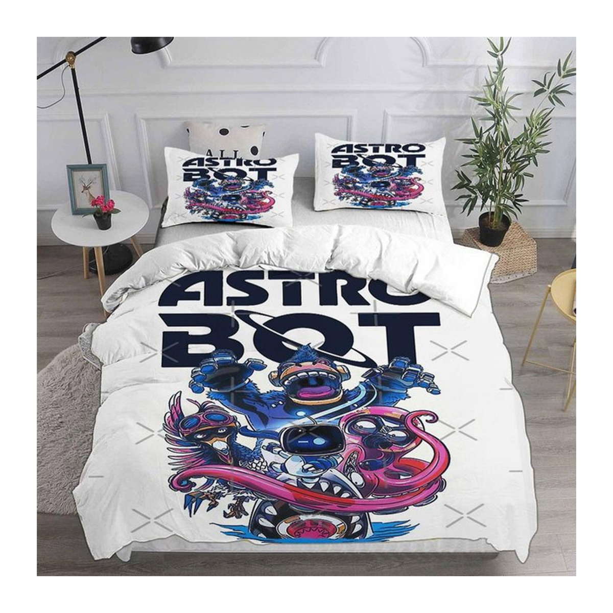 JMG Household Supplies ASTRO BOT Bettwäscheset in Weiß, 2-3-teiliges Set mit Bettbezug und Kissenbezug, B/H: 240 x 220 cm - Bild 1