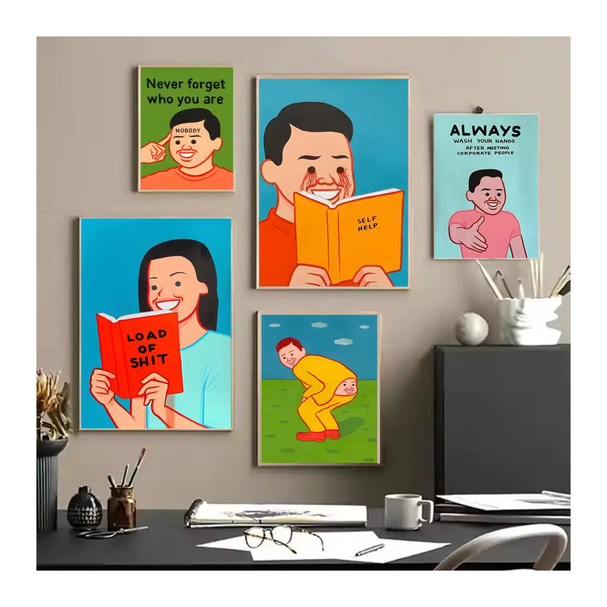 Joan Cornella Classic Art Design Poster Mehrfarbig Schwarz als dekorative Wandkunst aus Papier im Hochformat - Bild 2