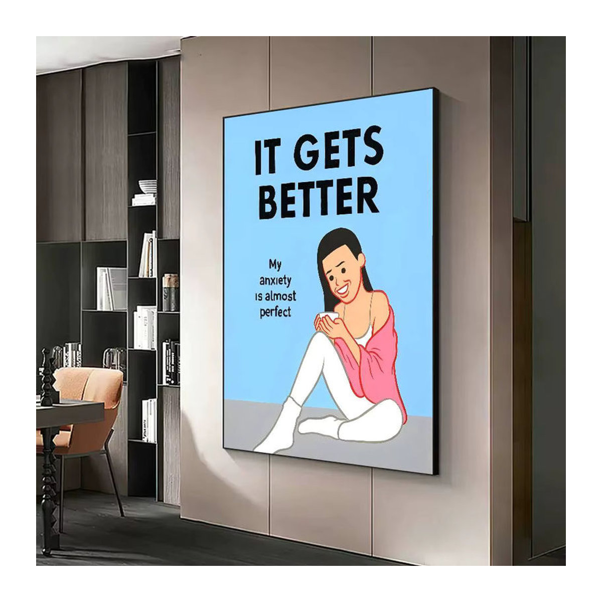 Joan Cornella Vintage Poster Aufkleber mit Humor Zitat aus wasserfestem Papier in Mehrfarbig für deine Wanddekoration - Bild 4