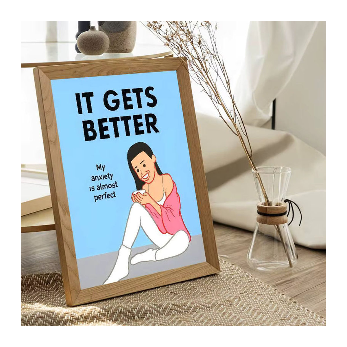 Joan Cornella Vintage Poster Aufkleber mit Humor Zitat aus wasserfestem Papier in Mehrfarbig für deine Wanddekoration - Bild 5