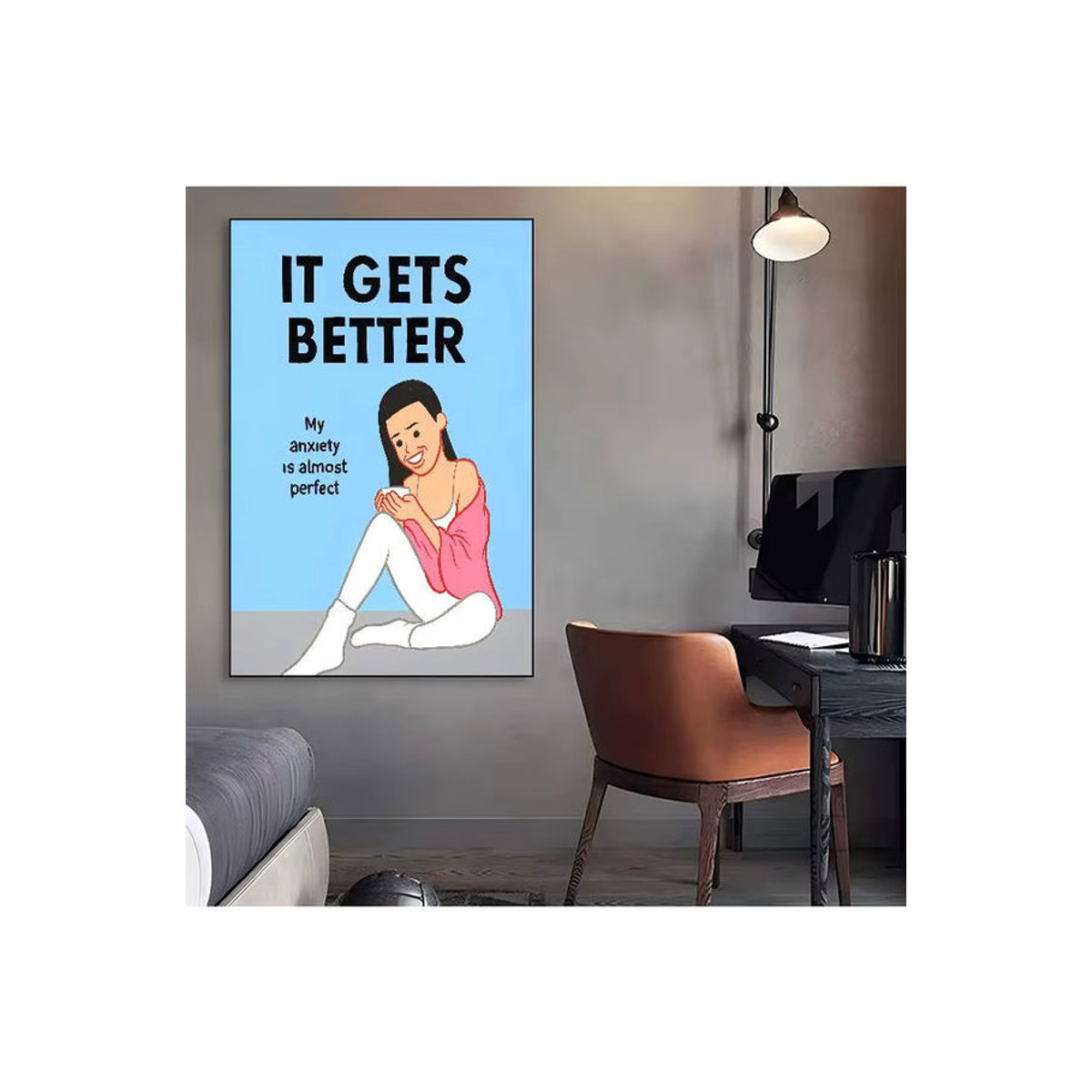 Joan Cornella Vintage Poster Aufkleber mit Humor Zitat aus wasserfestem Papier in Mehrfarbig für deine Wanddekoration - Bild 7