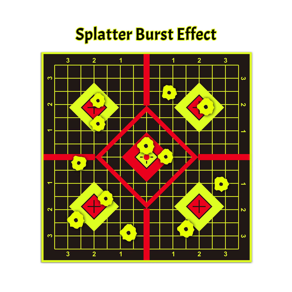 JOAXOR Splatter selbstklebende Zielaufkleber in Gelb und Mehrfarbig, quadratisch, B/B: 30,5 x 30,5 cm - Bild 3