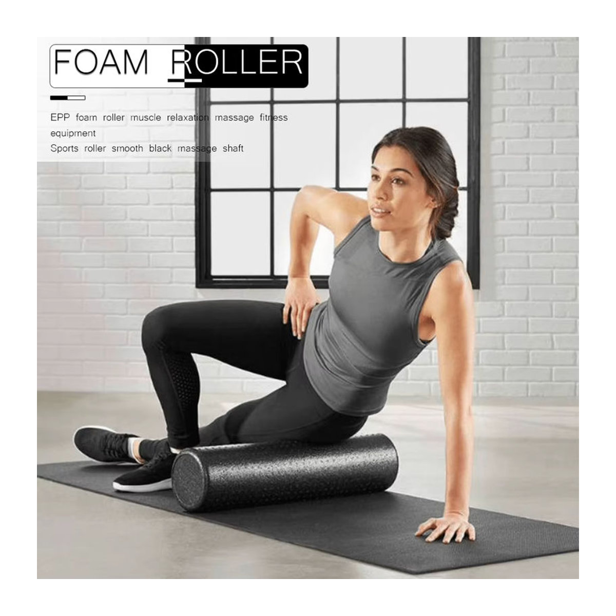 JOCESTYLE EPP Yoga Pilates Schaumstoff-Faszienrolle für Fitness und Massage in Schwarz, Durchmesser: 30 cm oder 45 cm - Bild 2