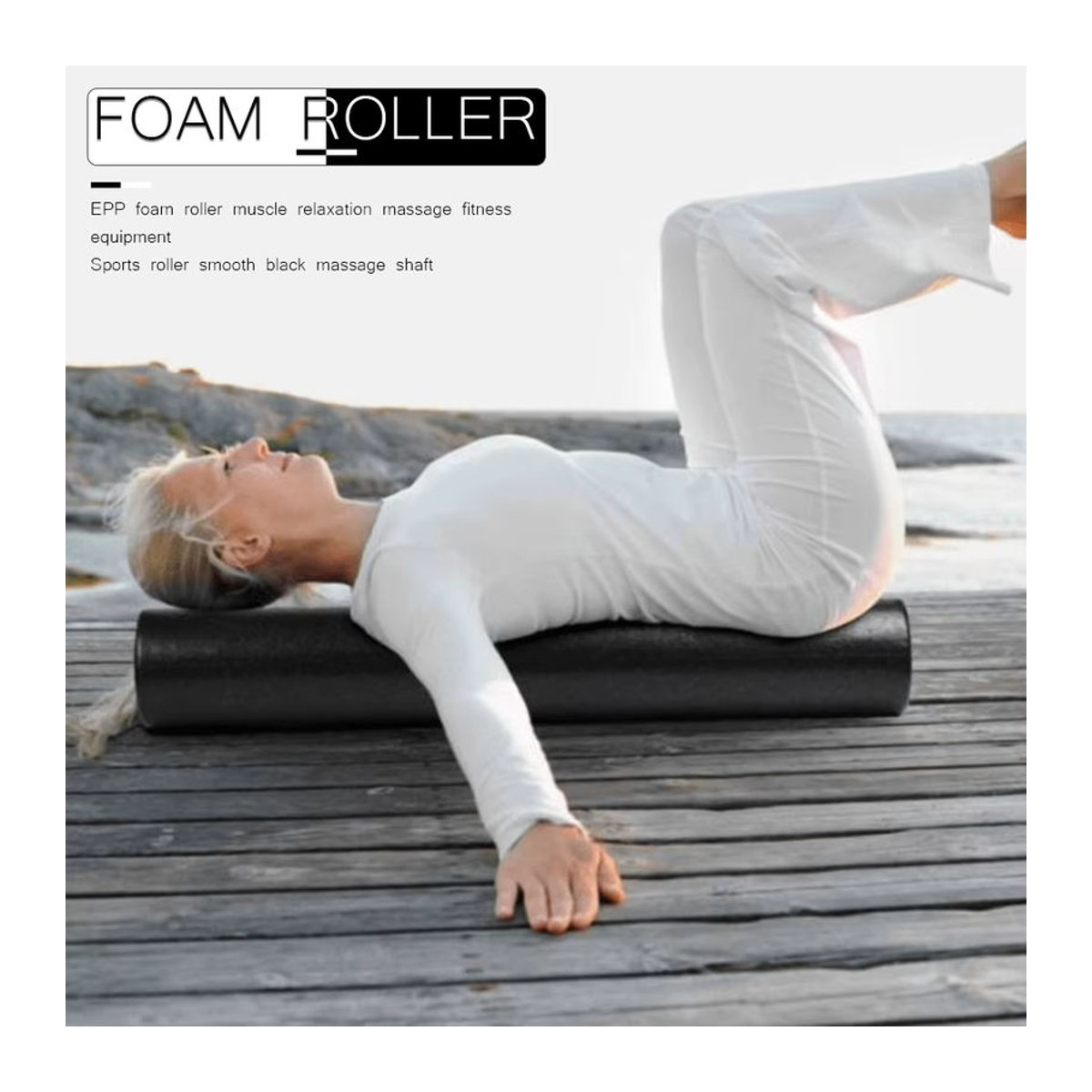 JOCESTYLE EPP Yoga Pilates Schaumstoff-Faszienrolle für Fitness und Massage in Schwarz, Durchmesser: 30 cm oder 45 cm - Bild 3