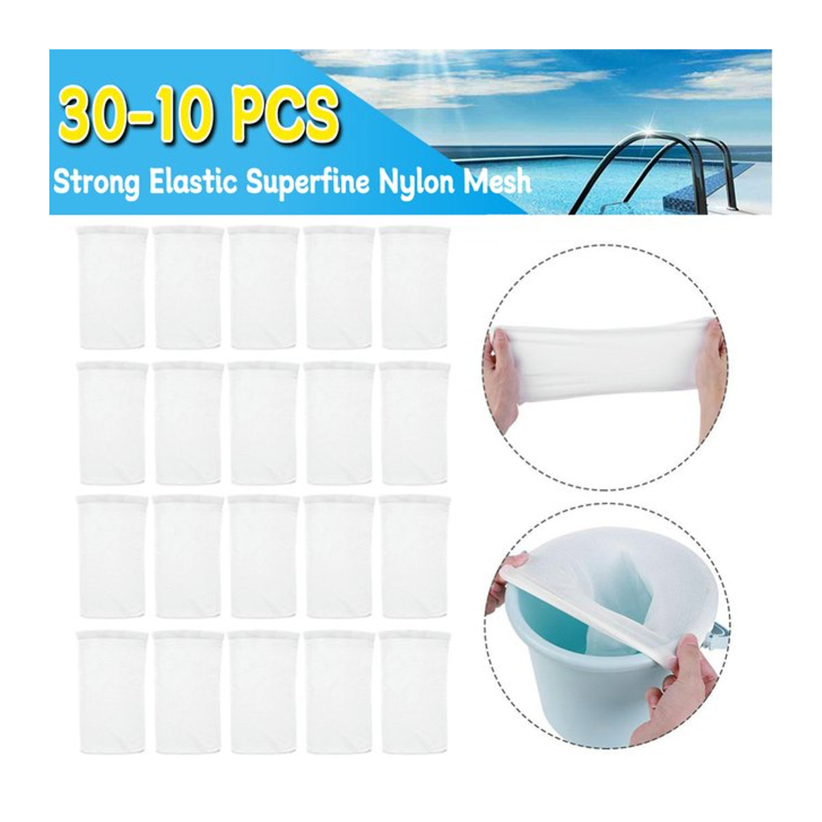 JOCESTYLE Pool Skimmer Socken aus Nylon für die Schwimmbadreinigung im Set mit 10 bis 30 Stück - Bild 1
