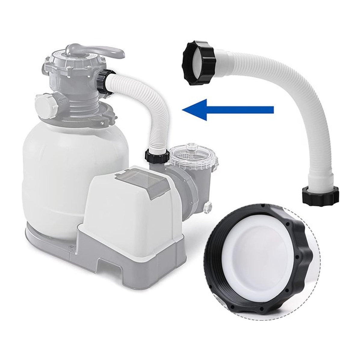 JOCESTYLE Poolpumpenschlauch 16 Zoll in Weiß als Ersatzschlauch für Intex Filterpumpen und Salzwassersysteme - Bild 1