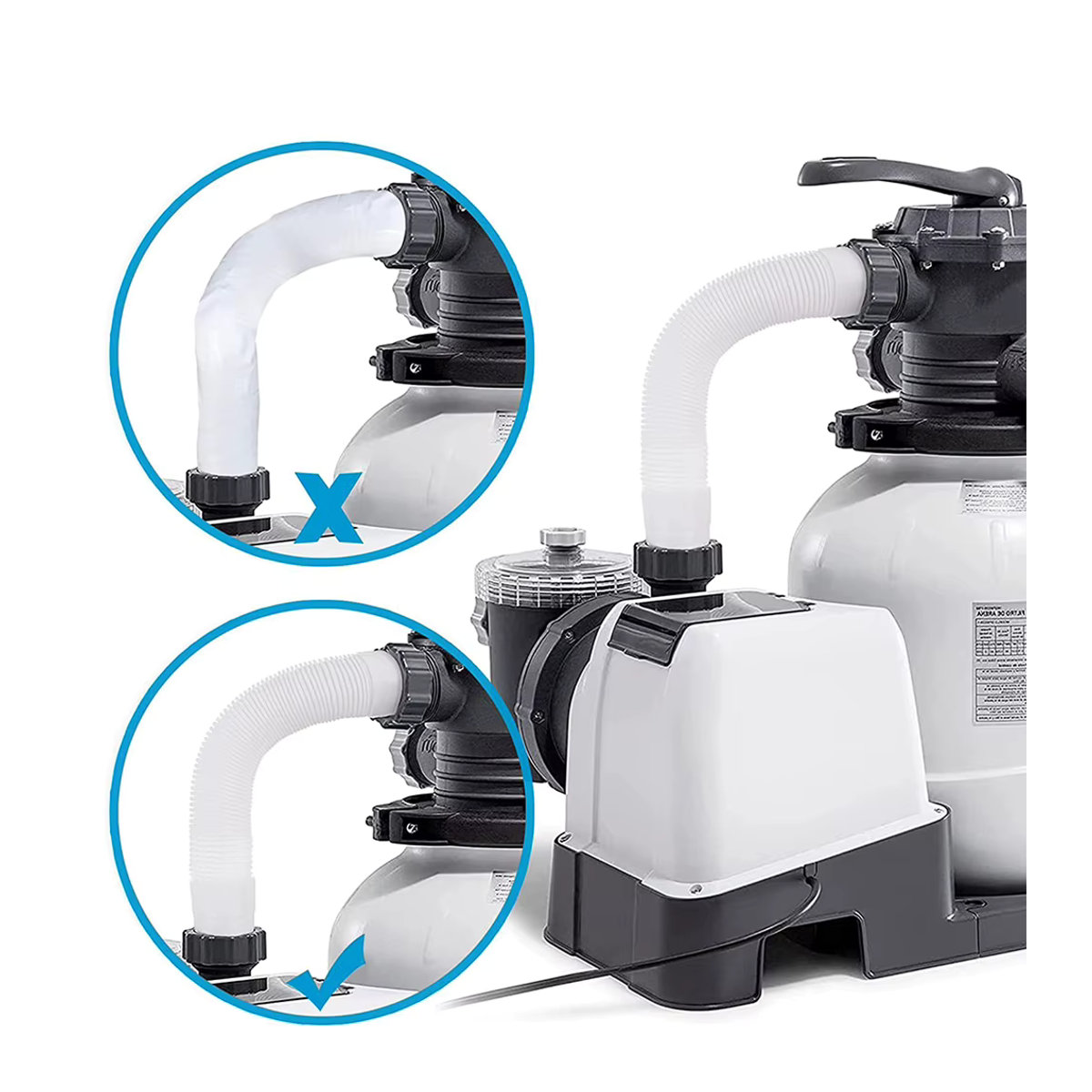 JOCESTYLE Poolpumpenschlauch 16 Zoll in Weiß als Ersatzschlauch für Intex Filterpumpen und Salzwassersysteme - Bild 3