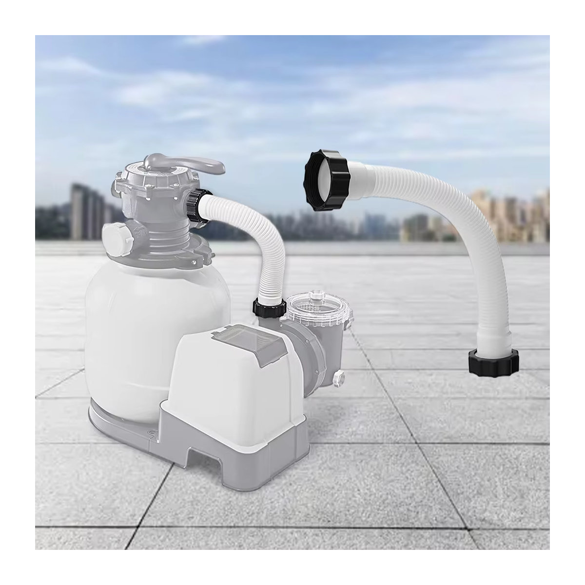 JOCESTYLE Poolpumpenschlauch 16 Zoll in Weiß als Ersatzschlauch für Intex Filterpumpen und Salzwassersysteme - Bild 4