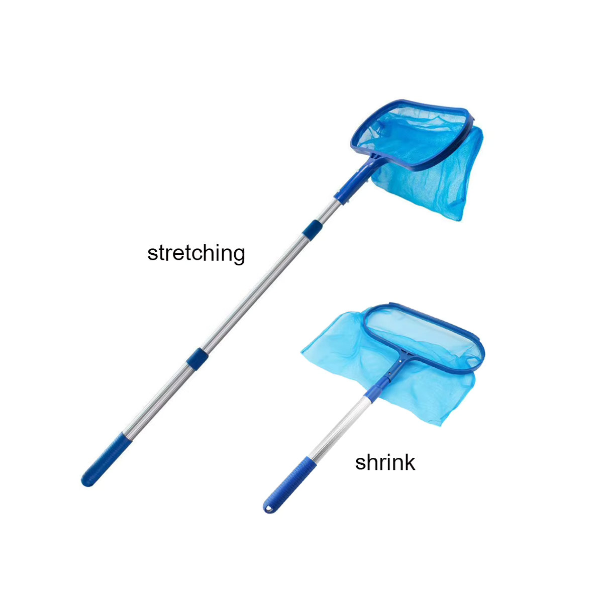JOCESTYLE Schwimmbad-Skimmer-Netz mit tiefem Beutel in Blau zur Reinigung von Pool und Teich, kompatibel mit Teleskopstangen - Bild 4