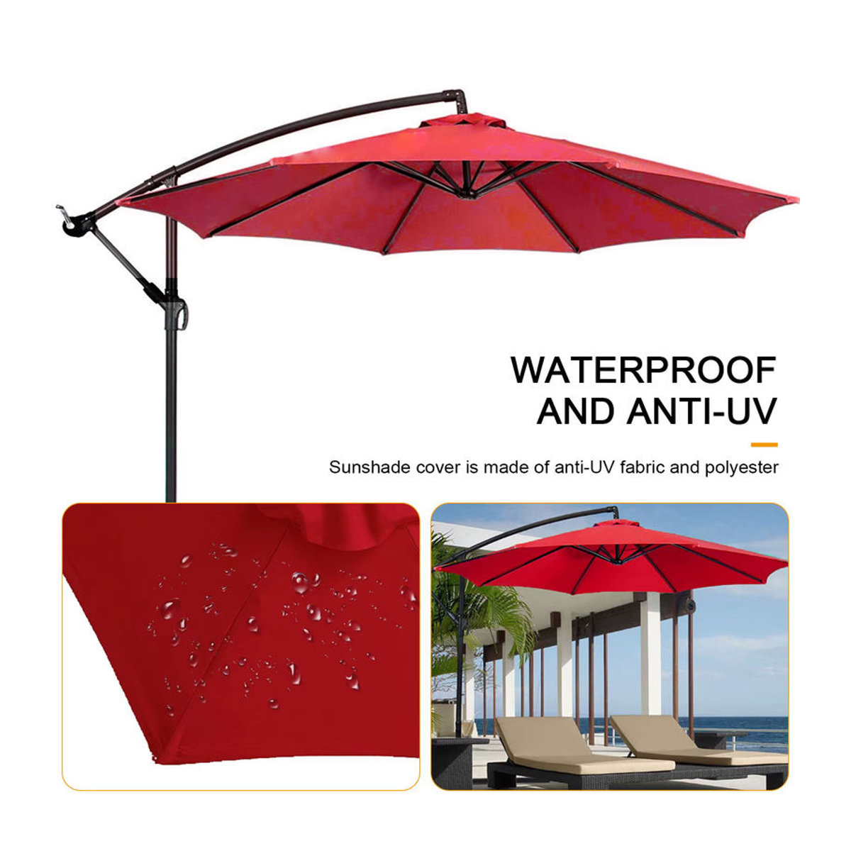 JOCESTYLE Sonnenschirm mit 8/6 Knochen, bunt, Durchmesser: 270 cm, UV-Schutz aus Polyester - Bild 5