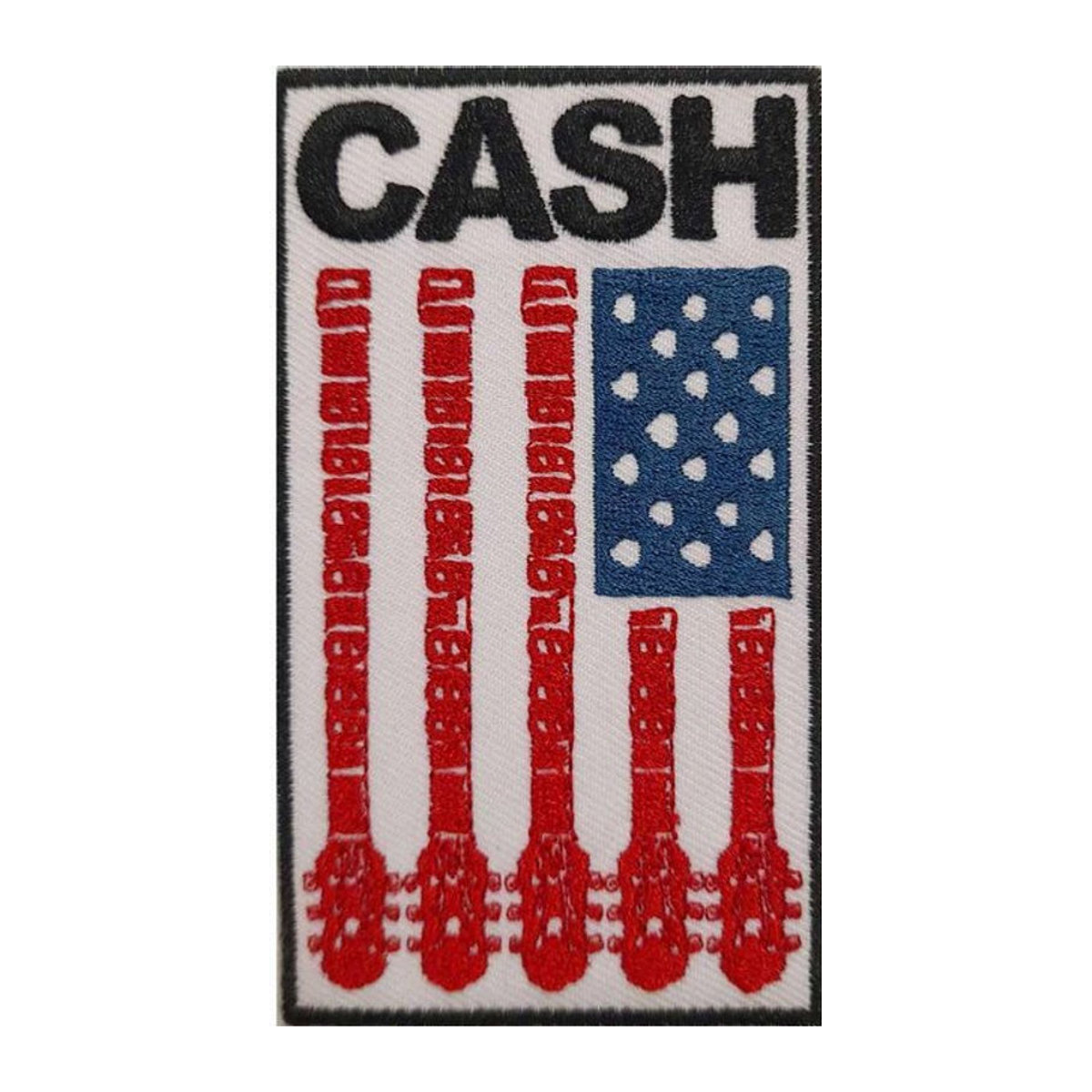 Johnny Cash Flaggen-Patch Textil in Weiß und Rot - Bild 1