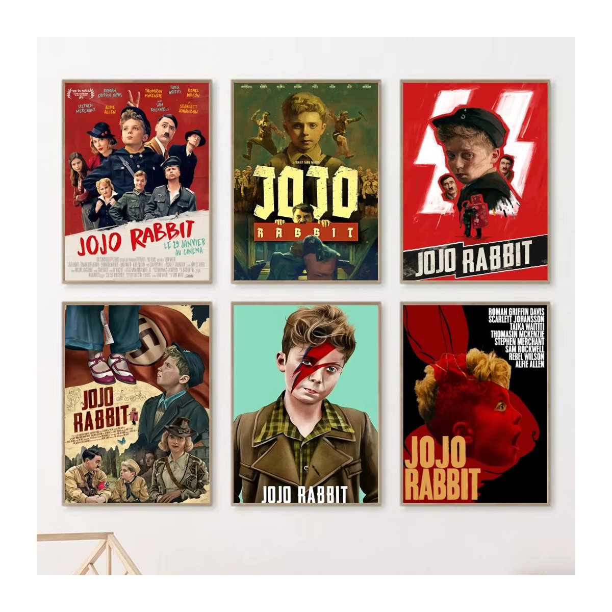 Jojo Rabbit Filmplakat Porträt als mehrfarbige Kunstdekoration für die Wandmontage - Bild 4