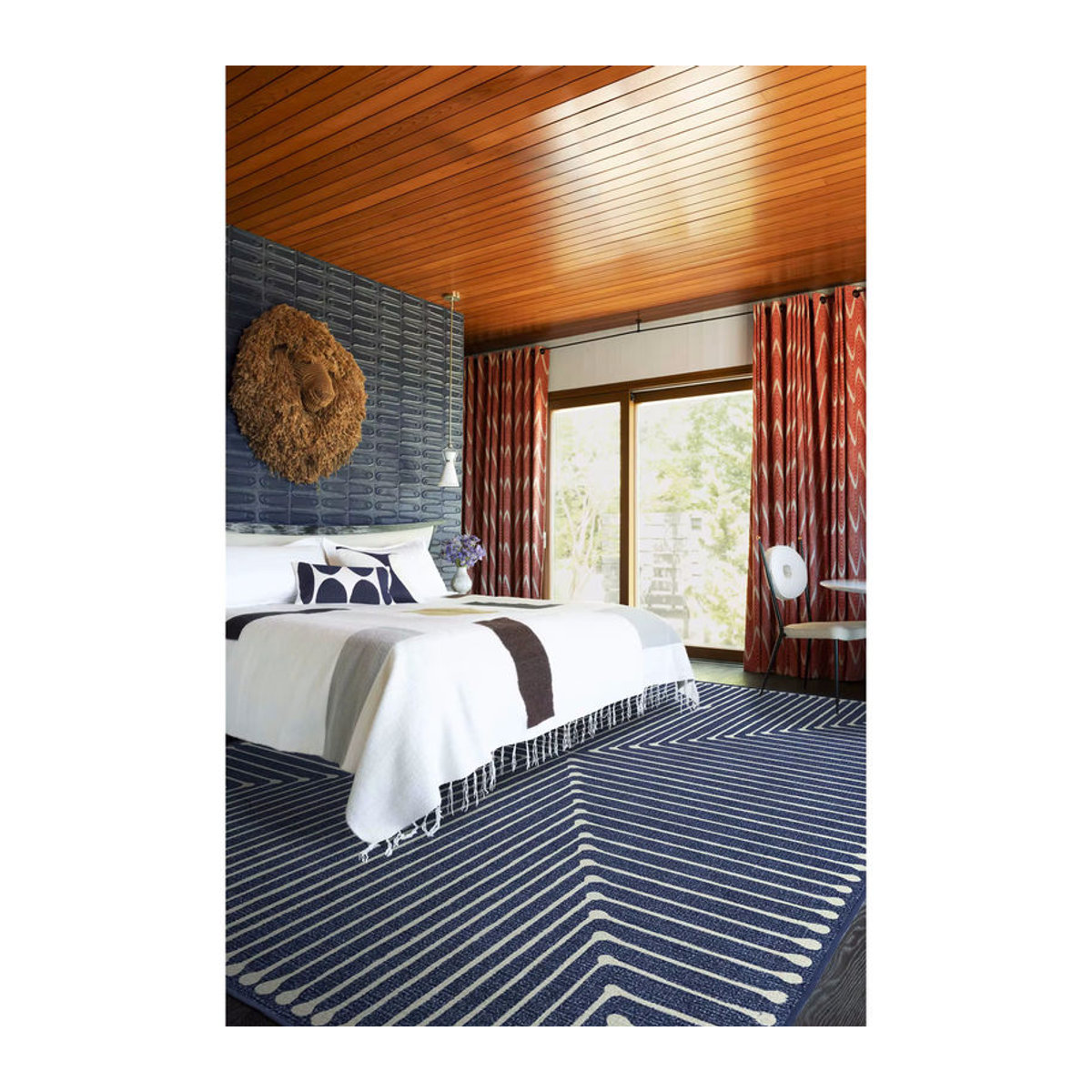 Jonathan Adler Inkdrop Wohnzimmer Sofa Teppich in Schieferblau Modern und Dekorativ - Bild 3