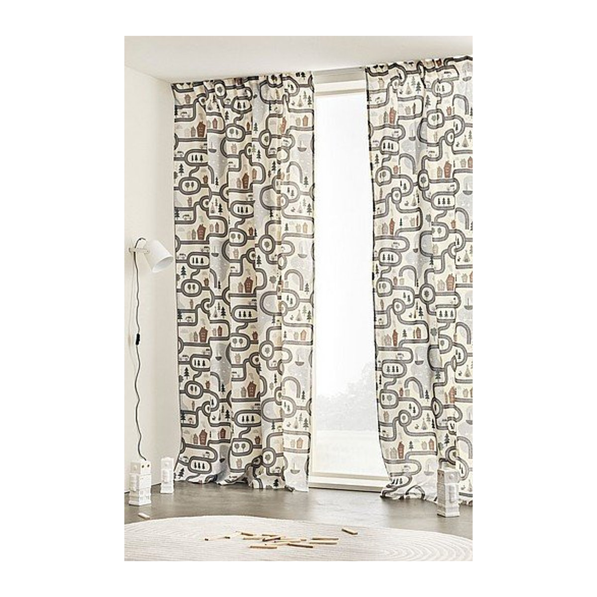 Jotex ALVIN Multifunktionsgardine in Beige und Mehrfarbig, 2er-Set, Sheer-Qualität - Bild 1