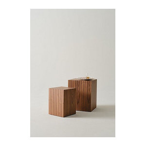 Jotex Beistelltisch 2er-Pack Palanzo in Nussbaum Braun, Modern und Minimalistisch, Quadratisch, B/T/H: 30 x 30 cm und 40 x 40 cm