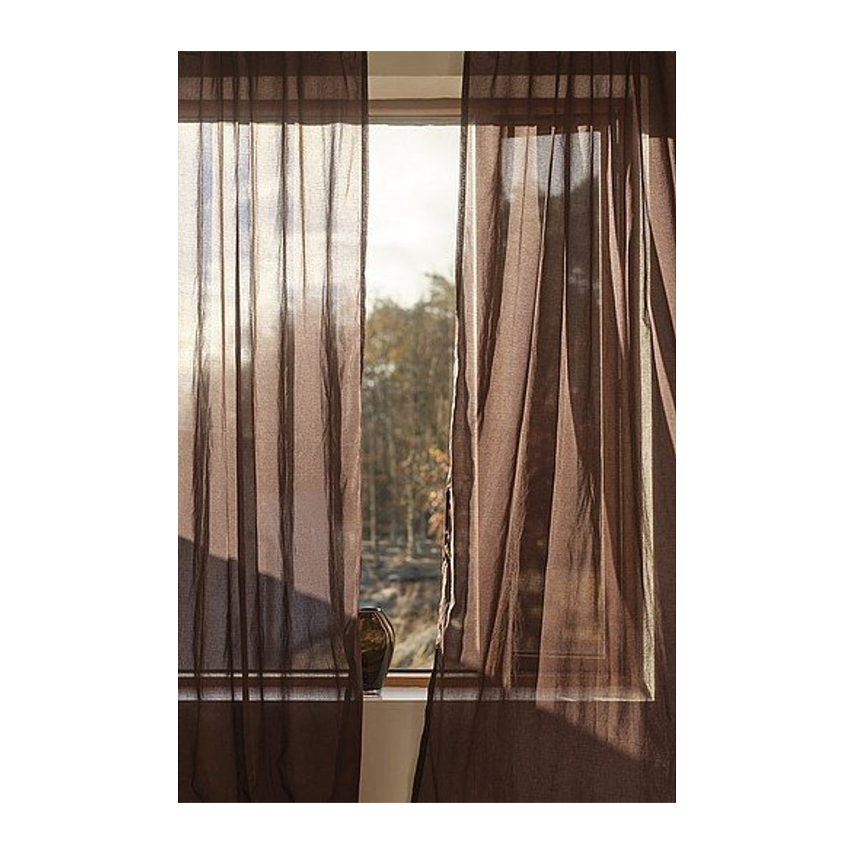 Jotex CORINNE Voile-Gardine im 2er-Pack, braun, transparent - Bild 1