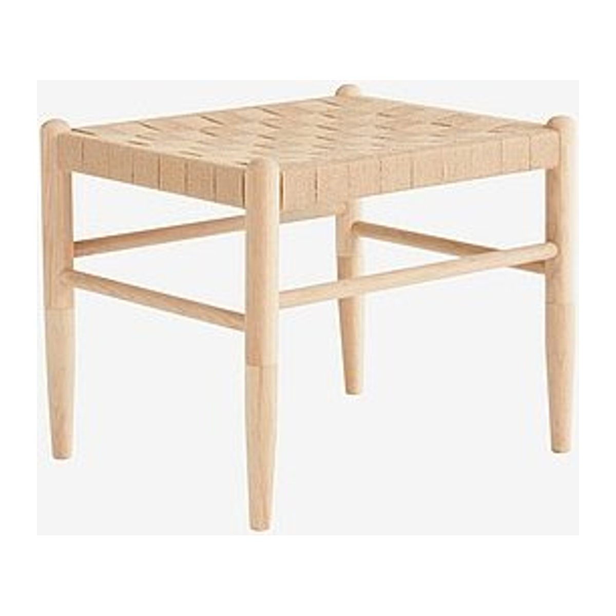 Jotex Hocker KÖPENHAMN in Eiche und Natur mit Jute und Stoff im skandinavischen Design - Bild 1