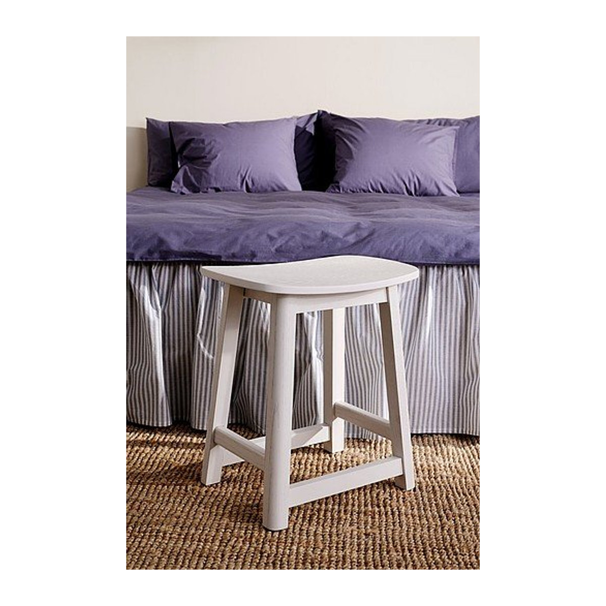 Jotex Hocker SELENE in Eiche Natur und Weiß, skandinavisch und minimalistisch, B/T/H: 46 x 41,5 x 29,5 cm - Bild 1