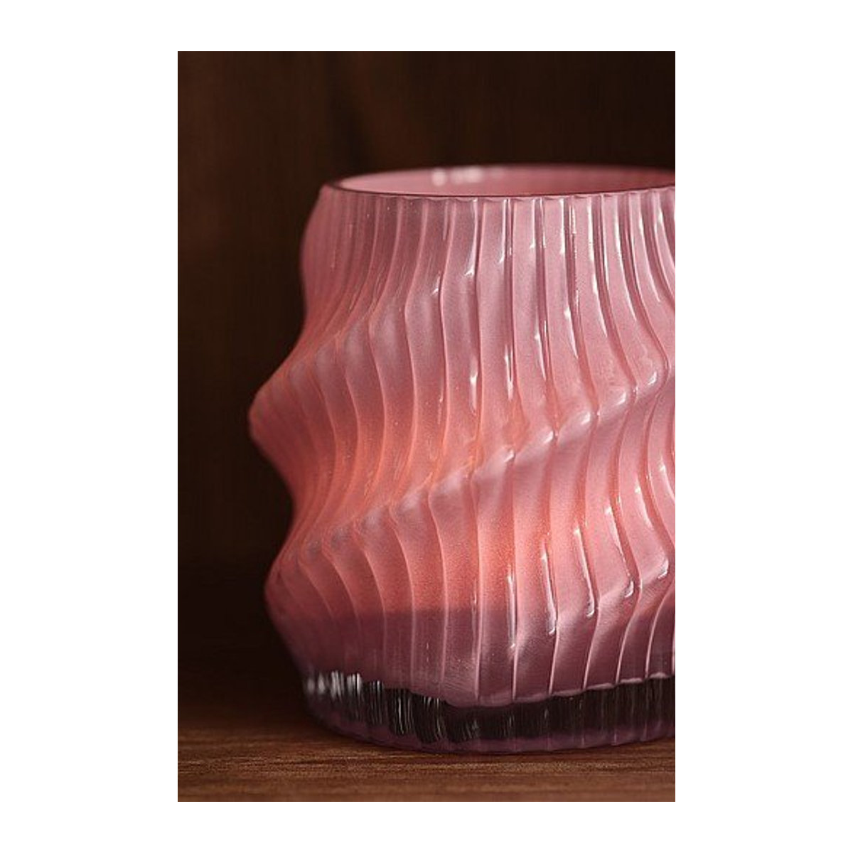 Jotex Laterne TURN in Rosa aus Glas, rund, Durchmesser: 12 cm - Bild 1