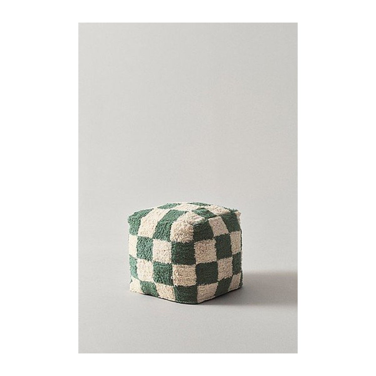 Jotex Pouf MINDEN aus Baumwolle und Bouclé in Grün B/T/H: 40 x 40 x 40 cm - Bild 1