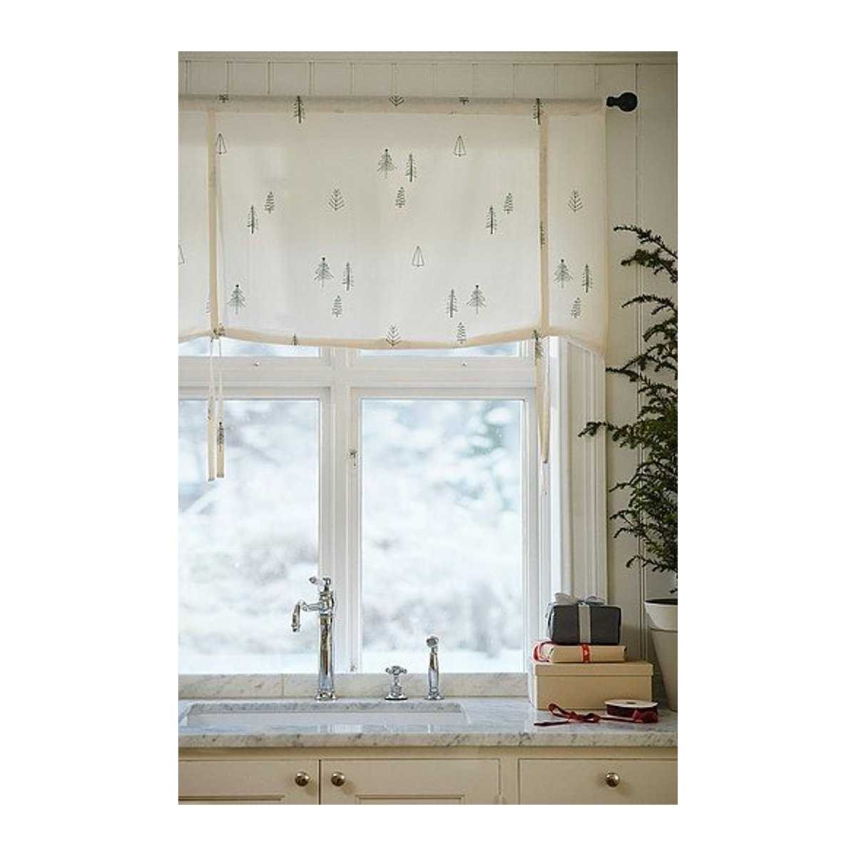 Jotex Rollvorhang SKOG semi-transparent weiß - Bild 1