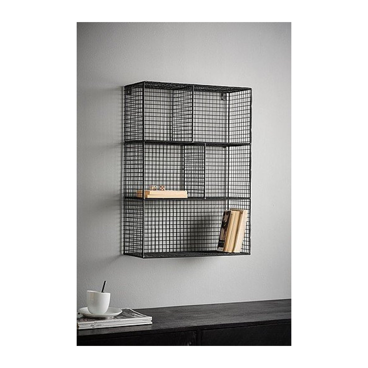 Jotex STARK Regal in Schwarz aus Metall im Industrial Design zur Wandmontage, B: 50 cm, H: 70 cm - Bild 1