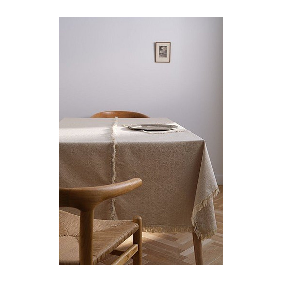 Jotex Tischdecke Scarlett mit Fransenrand in Beige - Bild 1