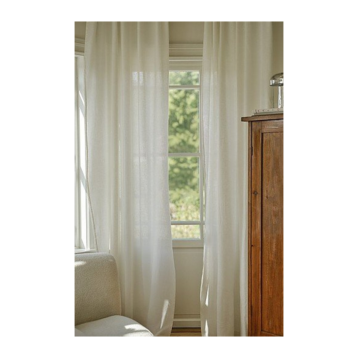 Jotex Vorhang LILL aus Leinenmischung im 2er-Pack, semi-transparent, Weiß - Bild 1