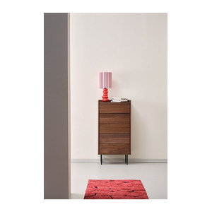 Jotex Wäschekommode ÖRGRYTE in Braun Nussbaum im Modern Retro Design aus Holzwerkstoff und Metall, H x B x T: 118,5 x 60 x 45 cm