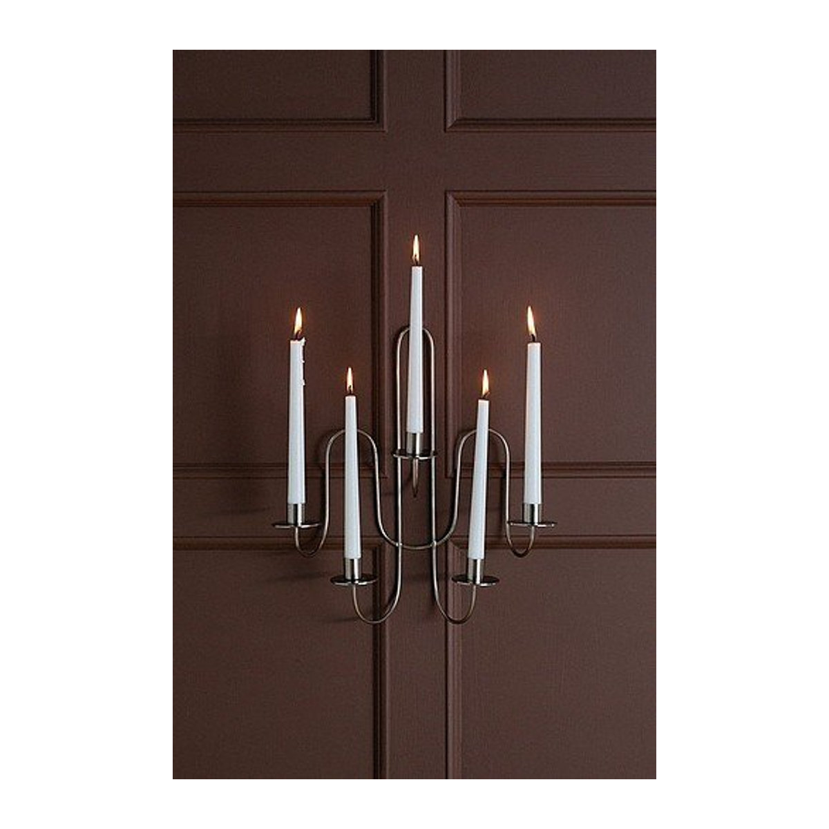Jotex Windsor Wandkerzenhalter für 5 Tafelkerzen aus Messing in Gold und Silber, modern und geometrisch, wandmontiert - Bild 1