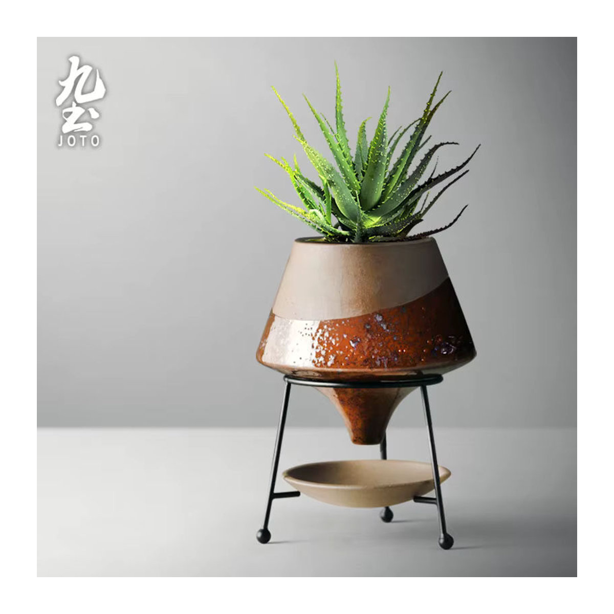 JOTO Keramik Blumengefäß-Set DER0070 mit geometrischem Design in Mehrfarbig - Bild 2