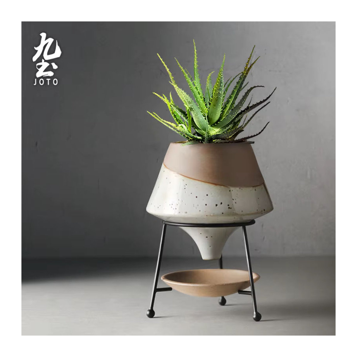 JOTO Keramik Blumengefäß-Set DER0070 mit geometrischem Design in Mehrfarbig - Bild 3