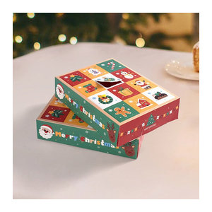 Joy-enlife Adventskalender Geschenkboxen aus Papier, 2 oder 4 Stück, Mehrfarbig, 12-Grid Überraschungsboxen für Weihnachten