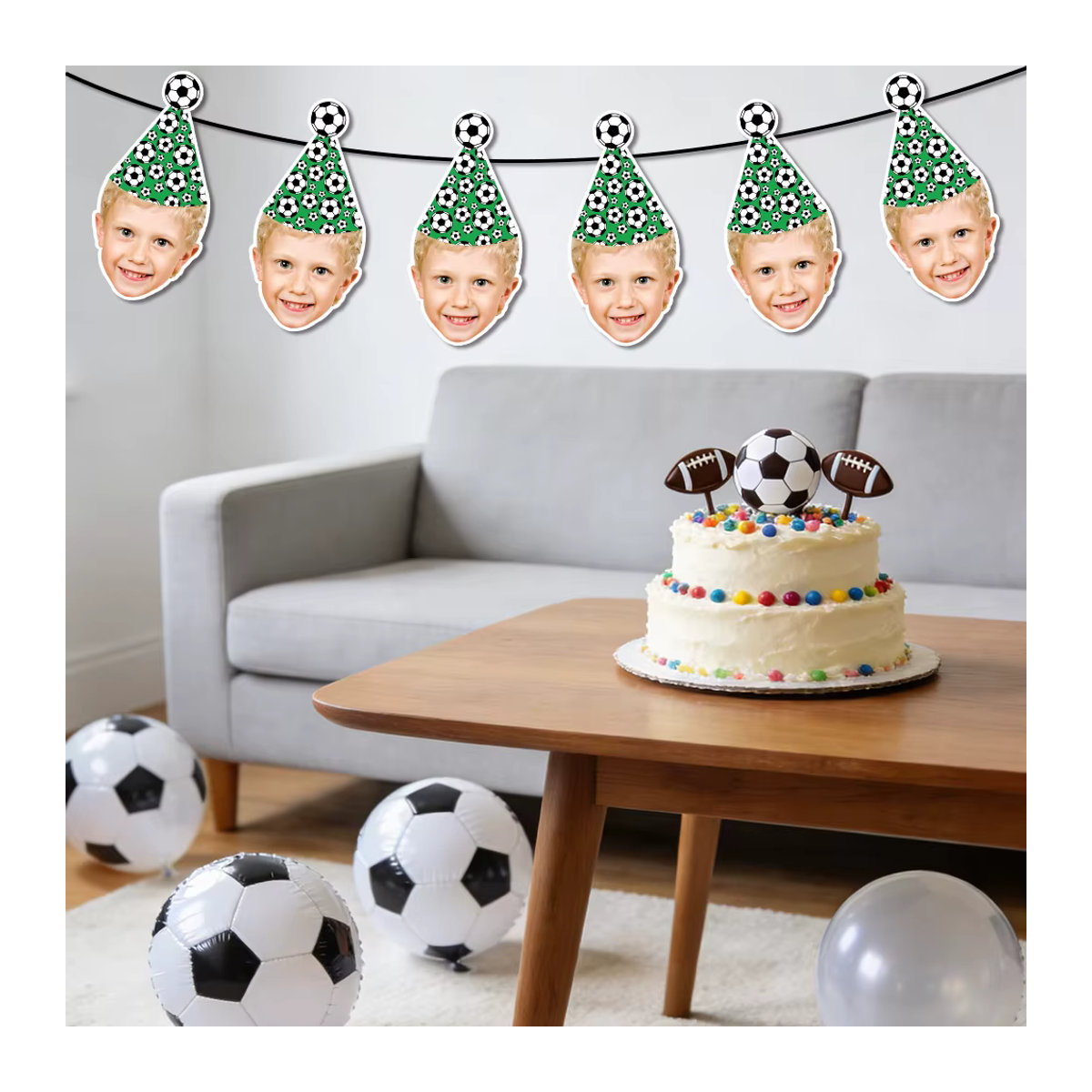 Joy-enlife Fußball Party Girlande aus Papier für Kindergeburtstage, mehrfarbig, hängende Foto-Banner Dekoration - Bild 2