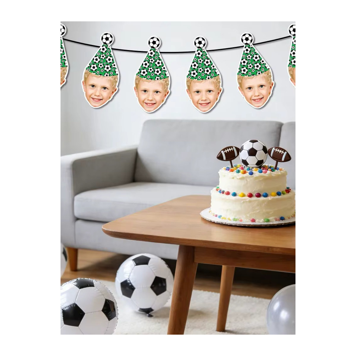 Joy-enlife Fußball Party Girlande aus Papier für Kindergeburtstage, mehrfarbig, hängende Foto-Banner Dekoration - Bild 6