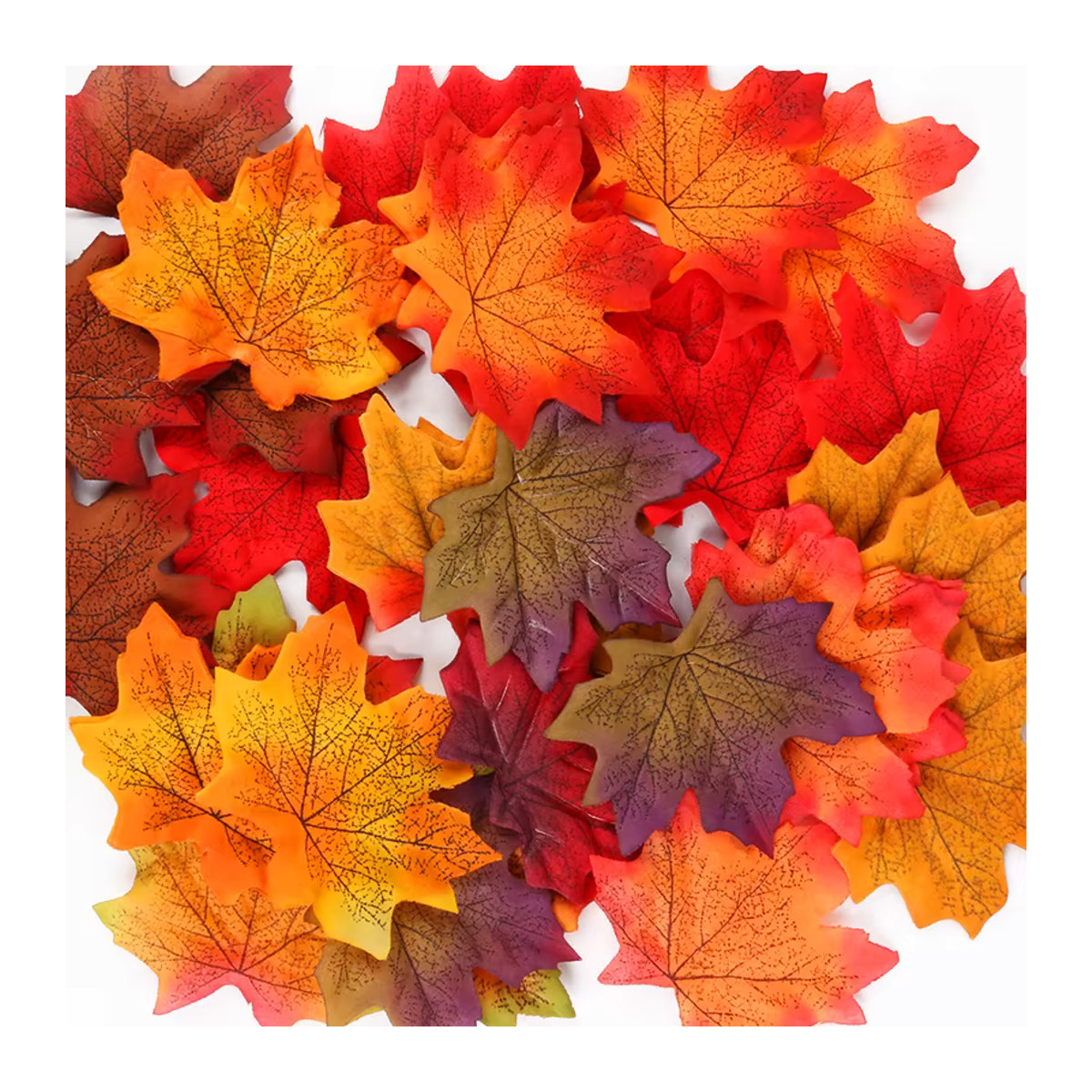 Joy-enlife Herbstdeko Set mit künstlichen Ahornblättern, Mini-Kürbissen, Tannenzapfen und Eicheln in Mehrfarbig für Halloween und Erntedankfest - Bild 3