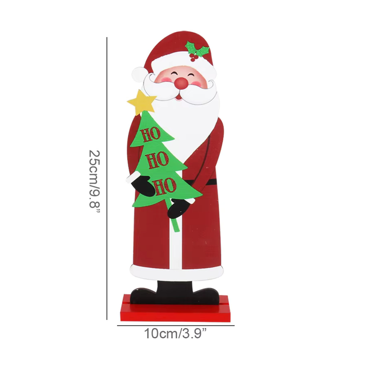 joy-enlife Weihnachts-Desktopornamente aus Holz mit Weihnachtsmann, Rentier und Schneemann in Mehrfarbig - Bild 4