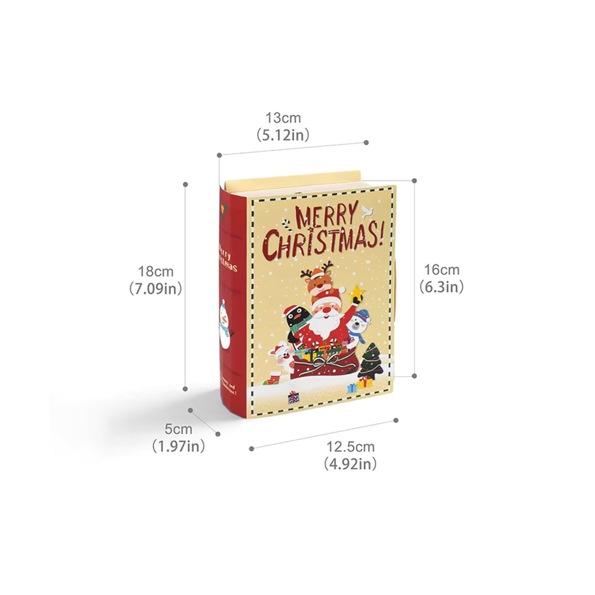 Joy-enlife Weihnachts Geschenkboxen in Buchform mit Santa Claus Motiv, mehrfarbig, aus Papier - Bild 5