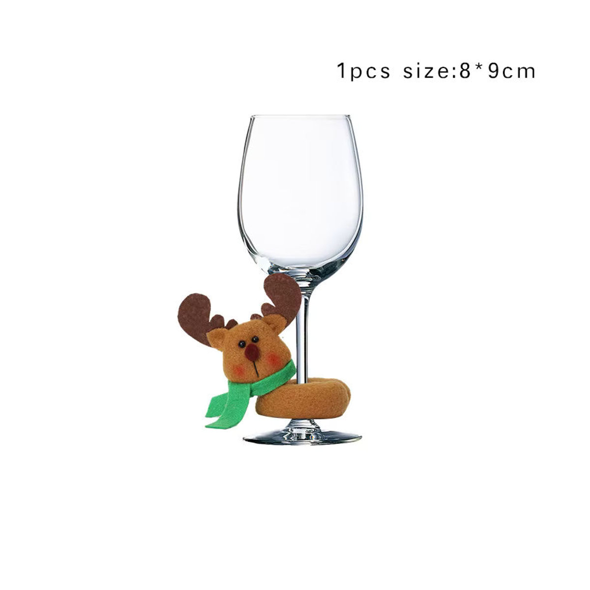 joy-enlife Weihnachts Wein-Glas-Dekorationen mit Santa Claus, Schneemann und Elch, mehrfarbig - Bild 2