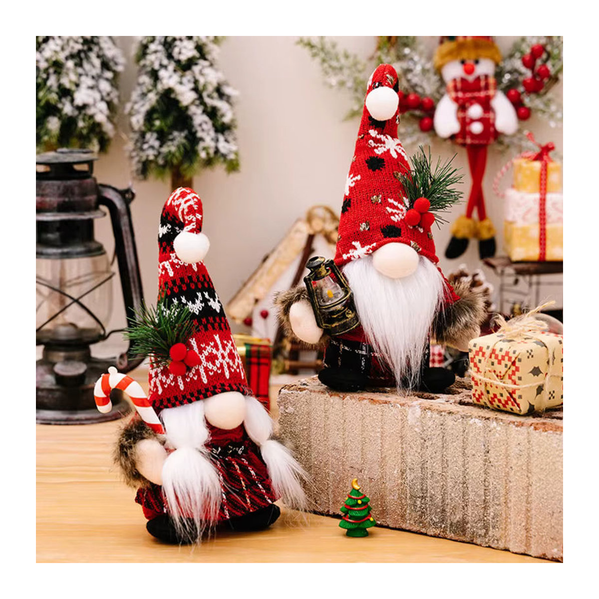 Joy-enlife Weihnachtsgnom als dekorative Stofffigur in Rot - Bild 3